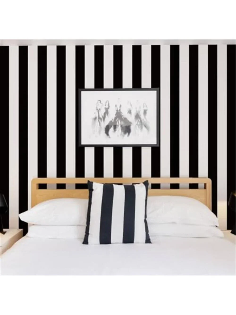 Black and White Striped Wallpaper Peel and Stick Wallpaper Vinyl